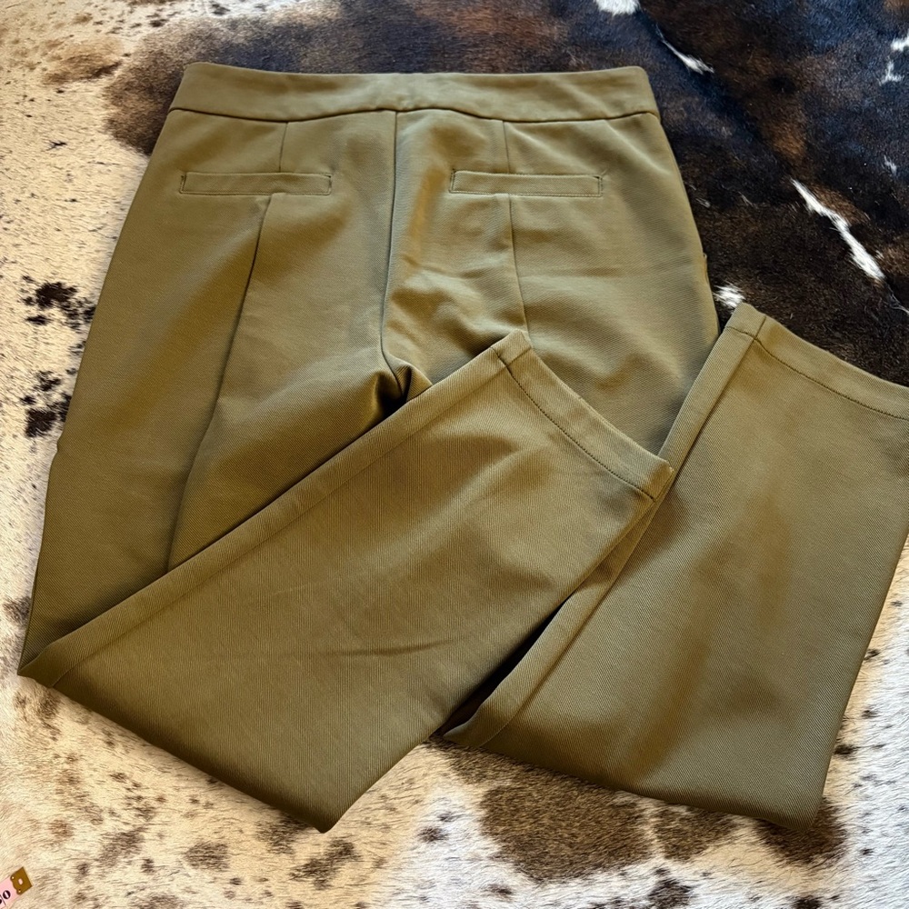 ANTHROPOLOGIE The Essential Slim Moss Green Cargo Pants Size 8 Pristine Cond - Picture 5 of 8